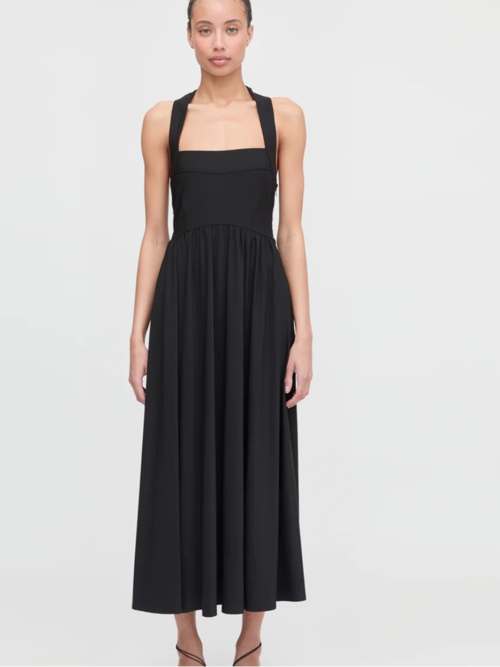 Hill House Home The Fleur Midi Dress - Black Jersey Size small new with tags